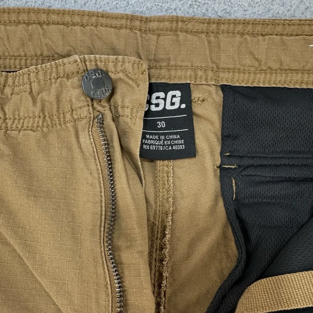 CSG Cargo Shorts Men's 30‎ Brown Pockets Outdoor Hiking Champs Ripstop Outdoors